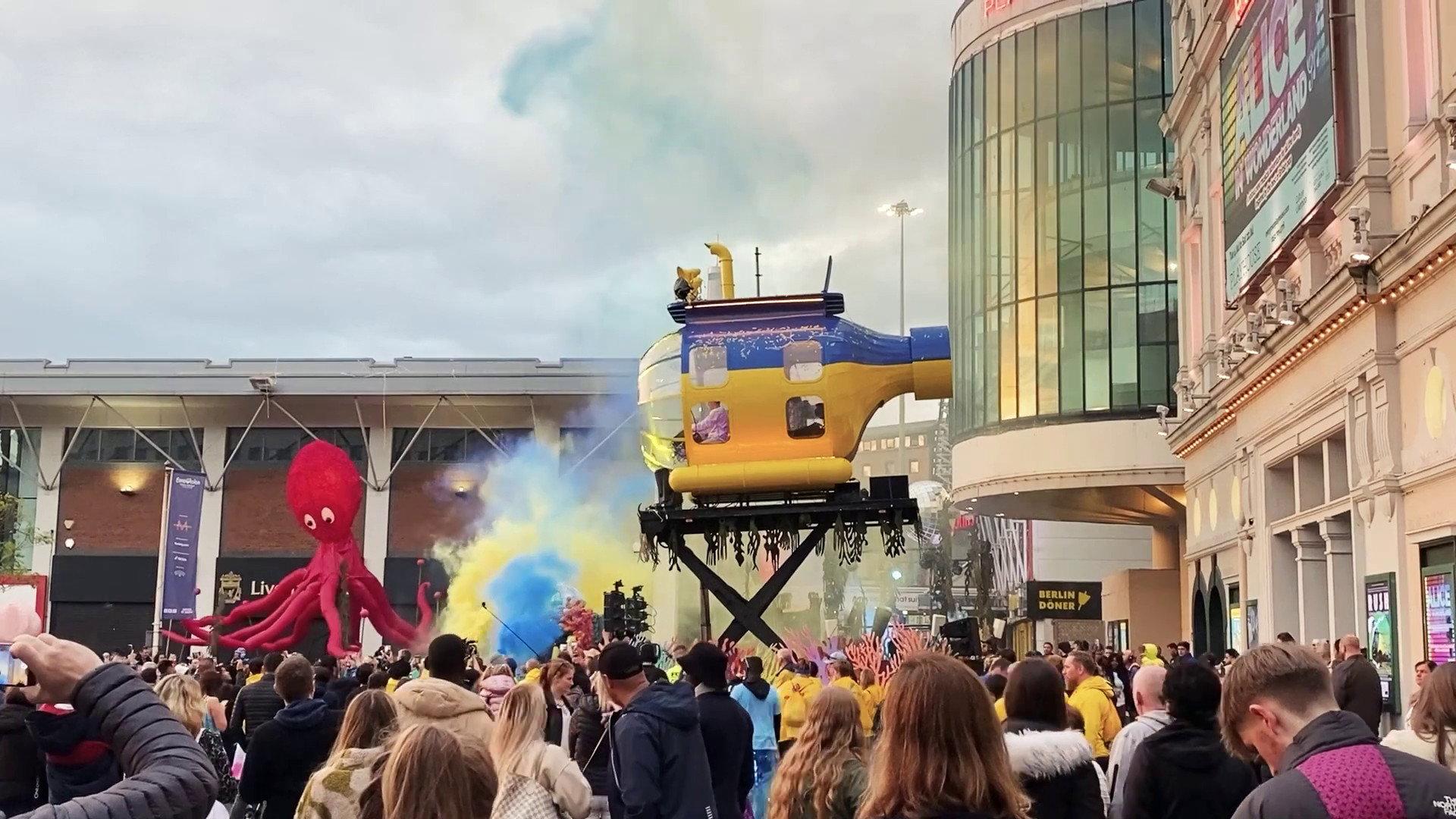 Liverpool. The Blue and Yellow Submarine 2023 movie scene