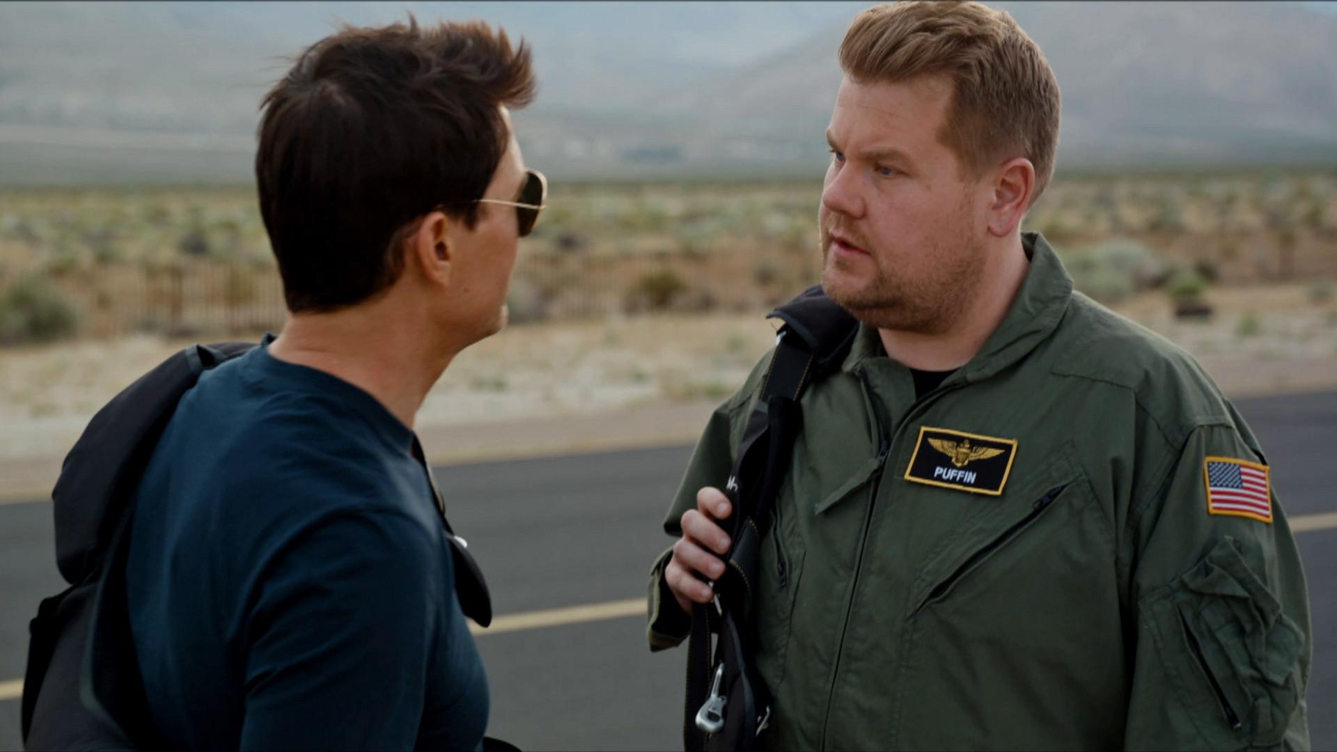 James Corden's Top Gun Training with Tom Cruise 2022 movie scene