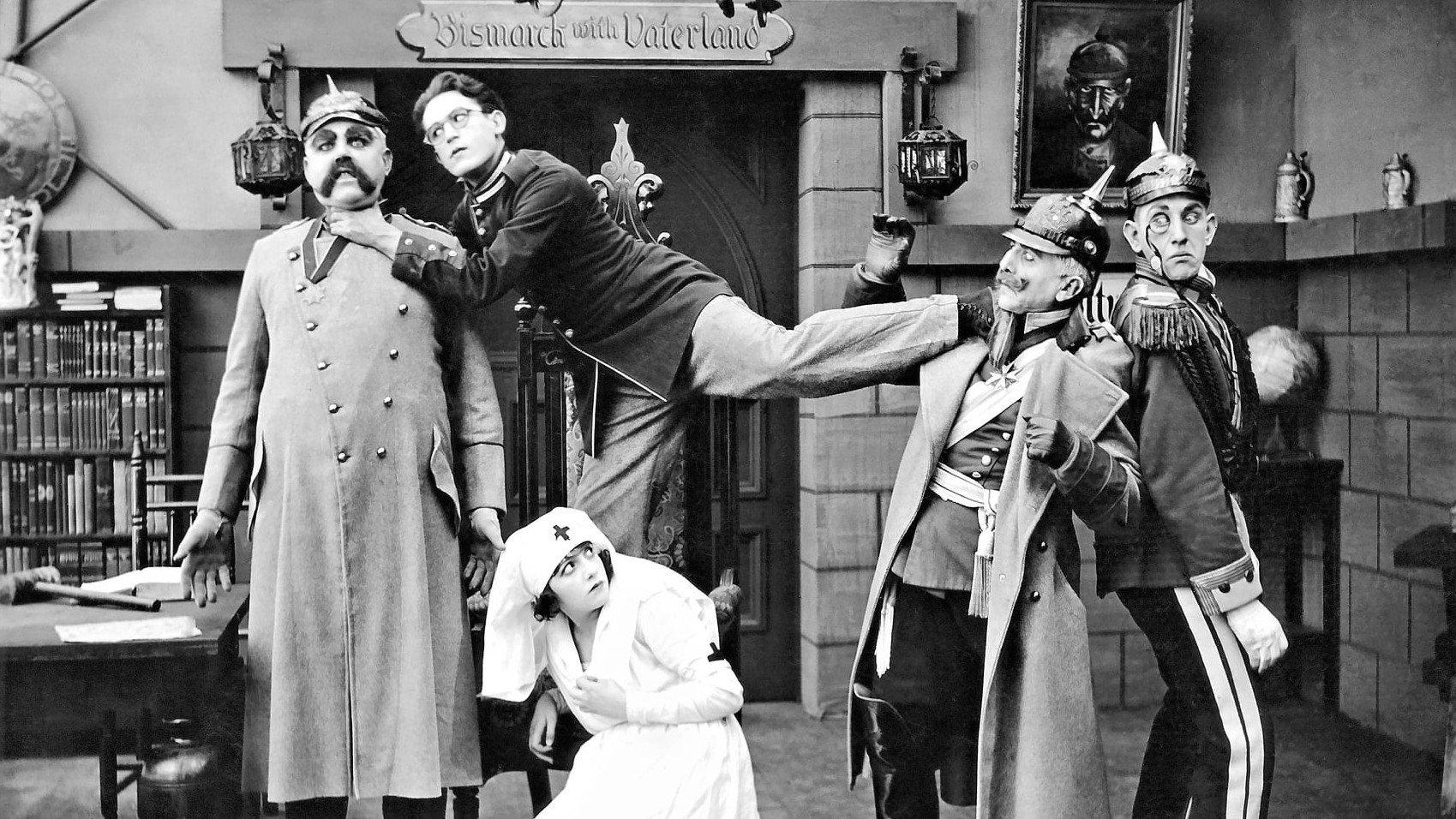 Kicking the Germ Out of Germany 1918 movie scene