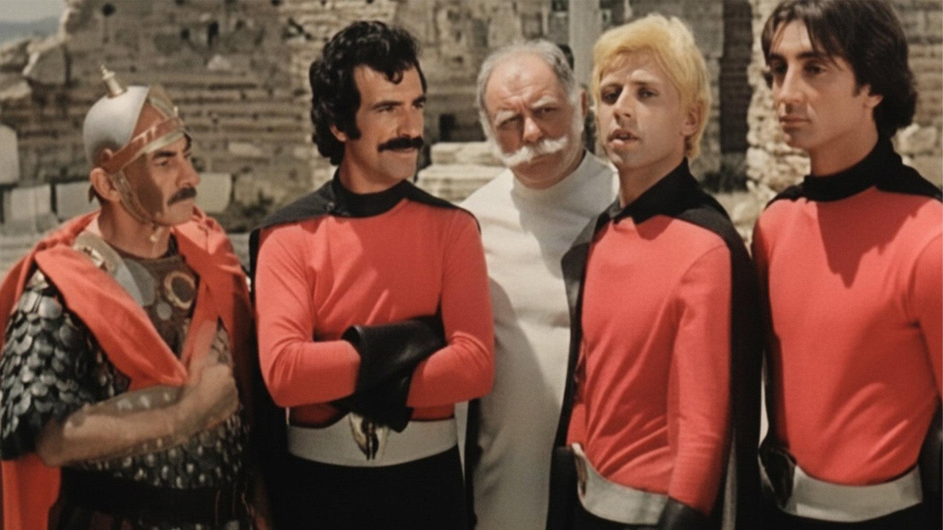 Three Supermen at the Olympic Games 1984 movie scene
