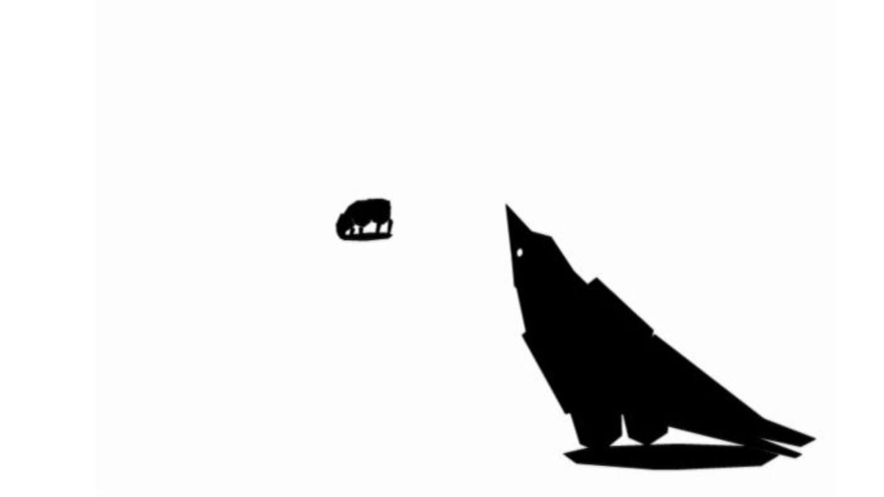 The Crow that wanted to imitate the Eagle  movie scene