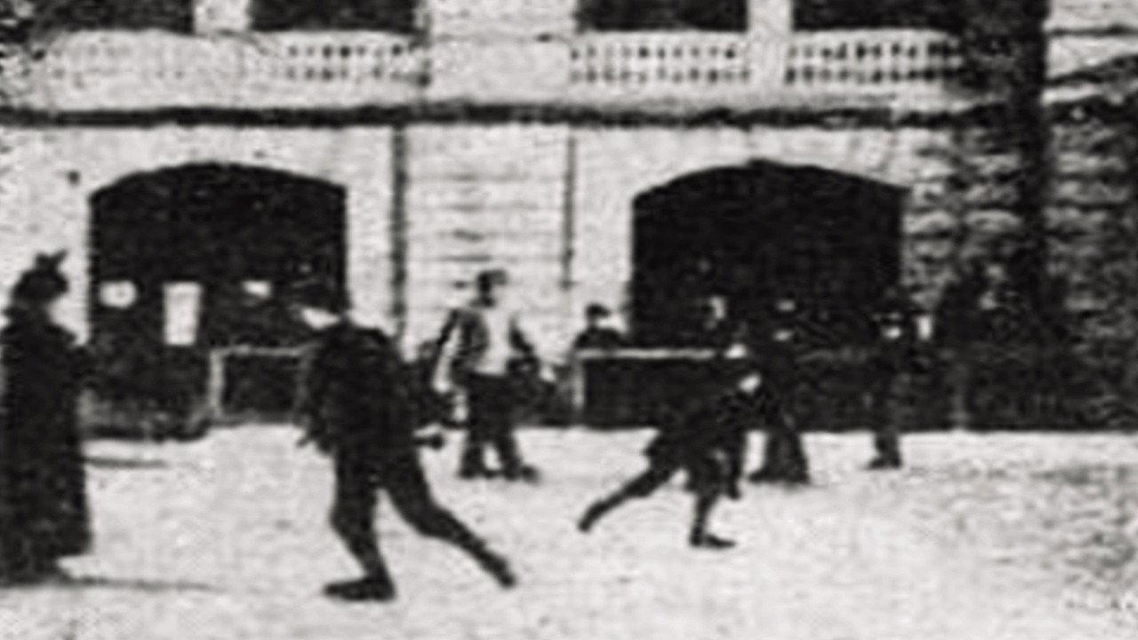 Skating-rink in the Royal Baths 1894 movie scene