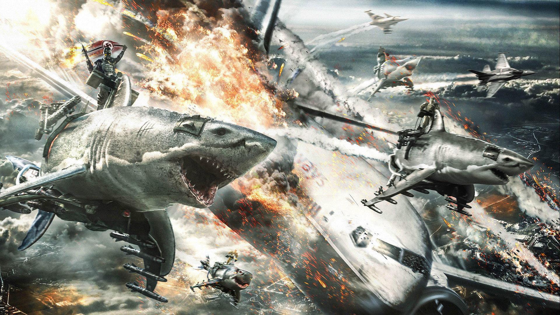 Sky Sharks 2020 movie scene