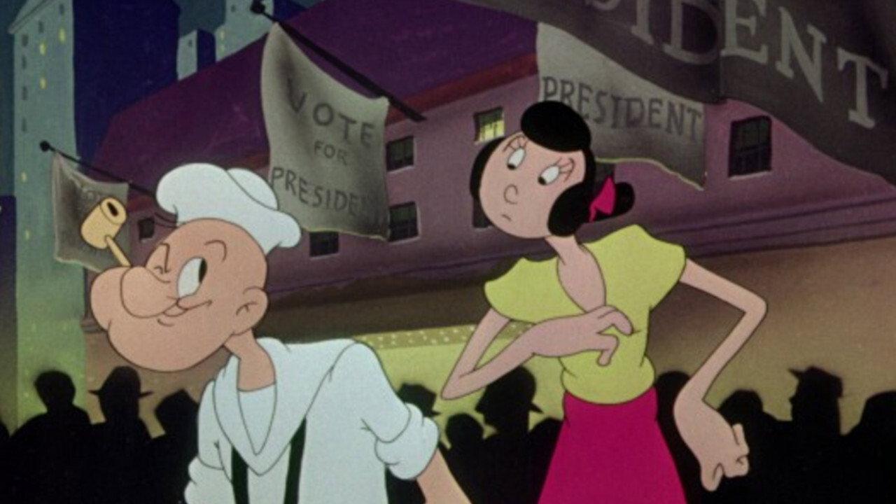 Olive Oyl for President 1948 movie scene