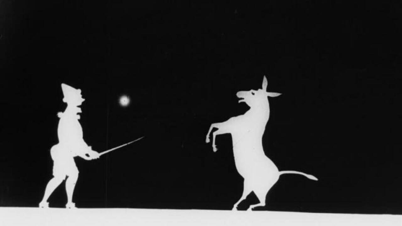 The Clown and His Donkey 1910 movie scene
