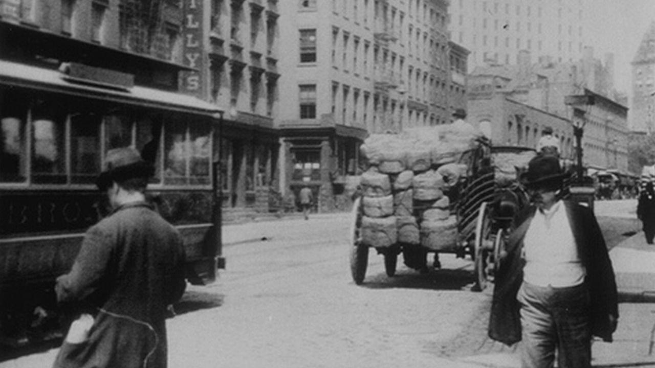 New York, Whitehall Street 1896 movie scene