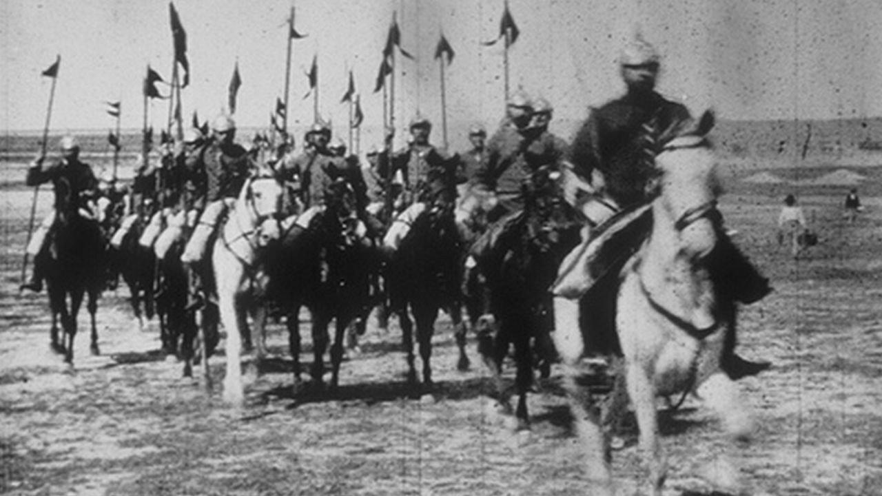 The Queen's Lancers, Parade 1896 movie scene