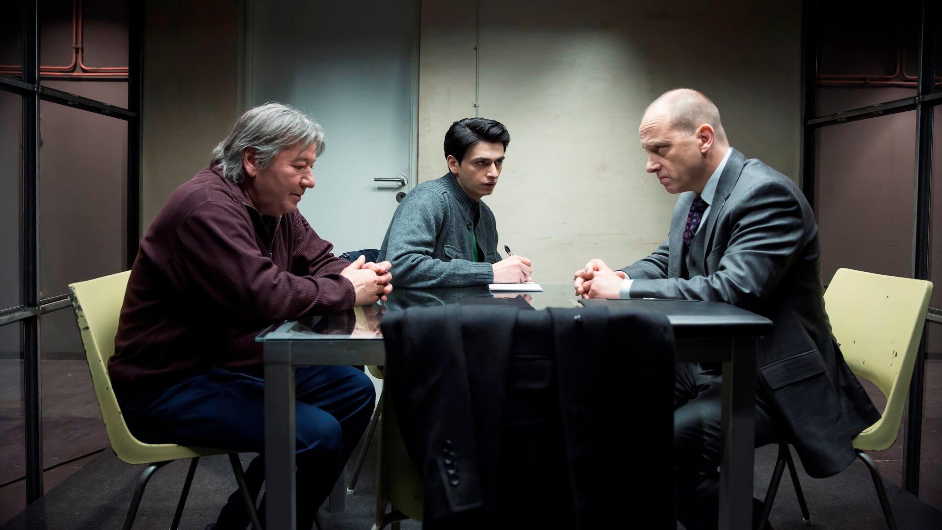 The Prosecutor, the Defender, the Father and his Son 2016 movie scene