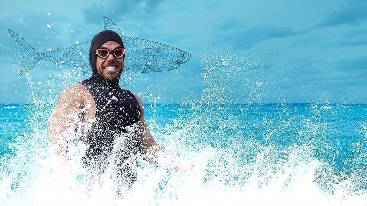 Shark vs. Ross Edgley 2024 movie scene