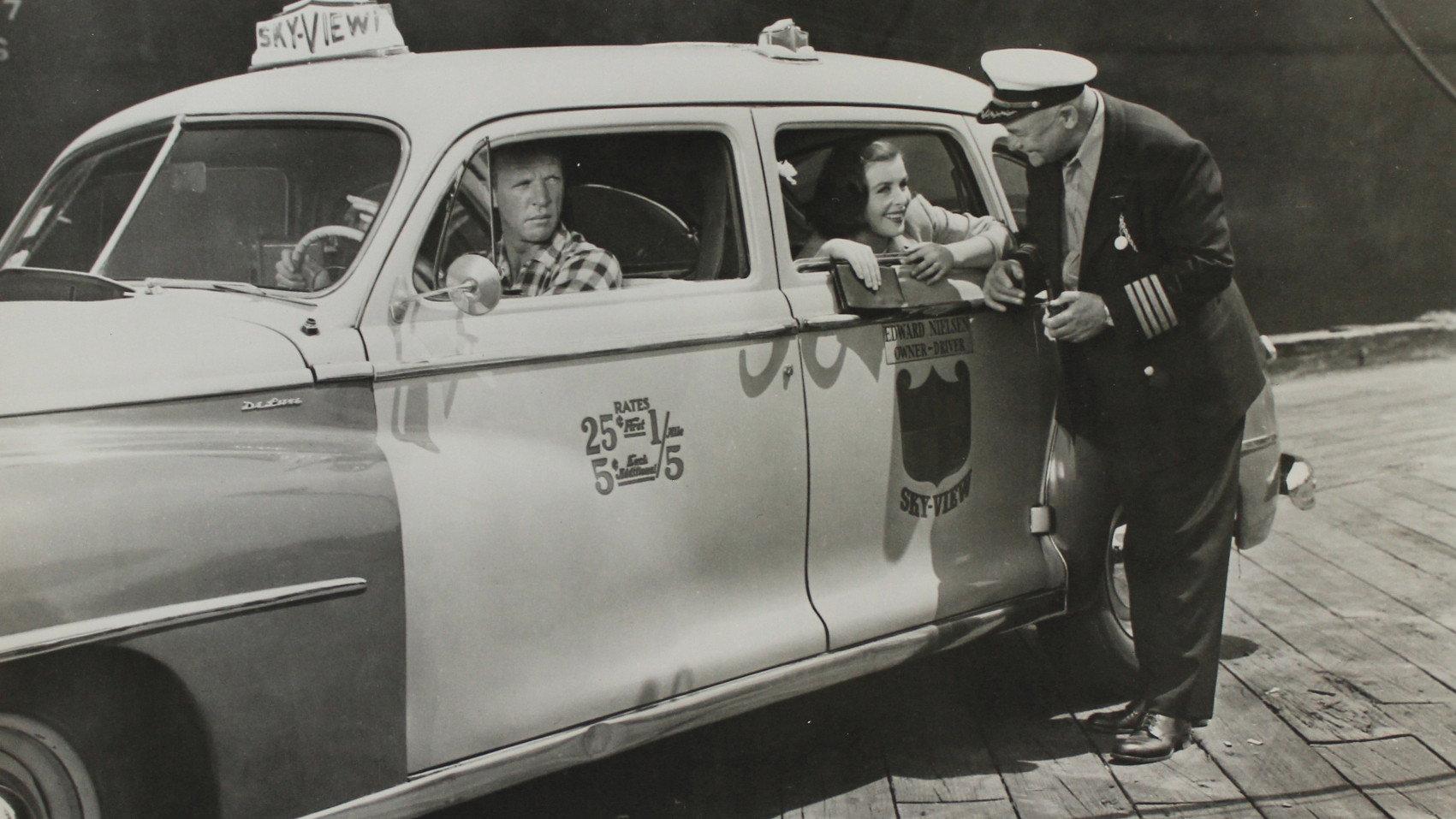 Taxi 1953 movie scene