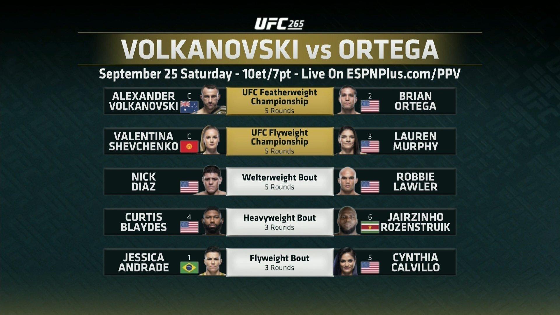 UFC 266: Volkanovski vs. Ortega 2021 movie scene