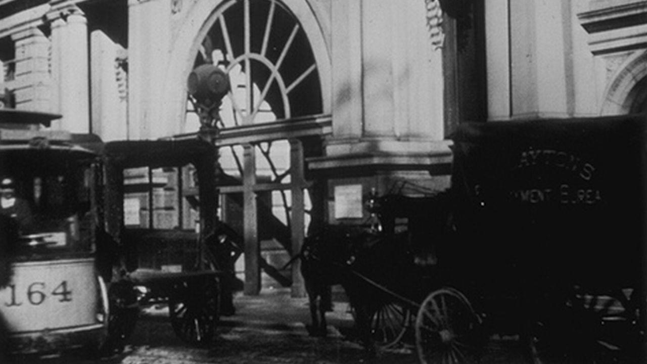 New York, Broadway et Reade Street 1896 movie scene