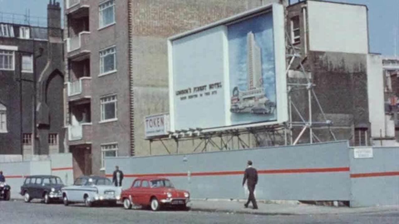 Hilton Hotel Construction 1959 movie scene