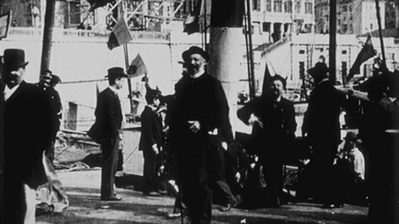 Disembarkment 1897 movie scene