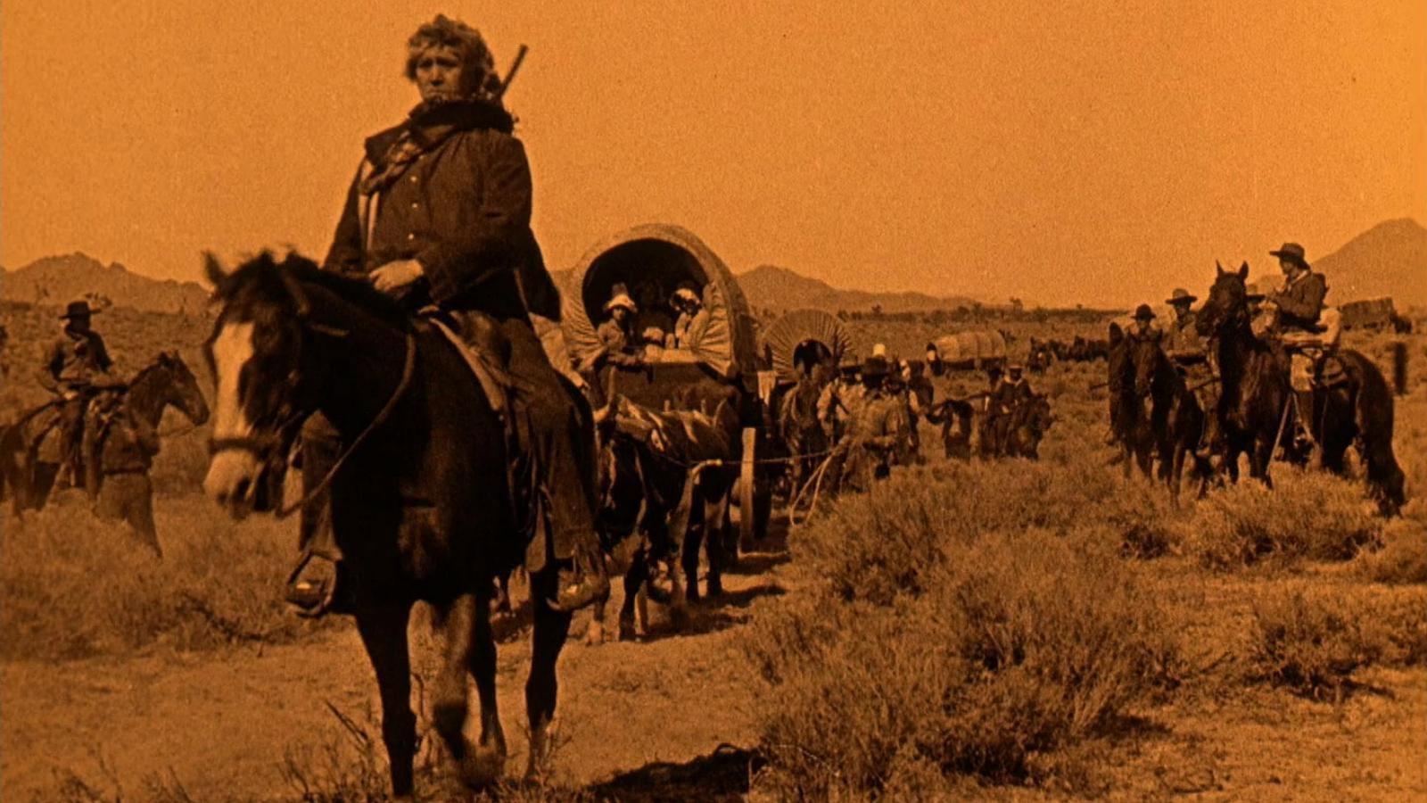 Wagon Tracks 1919 movie scene
