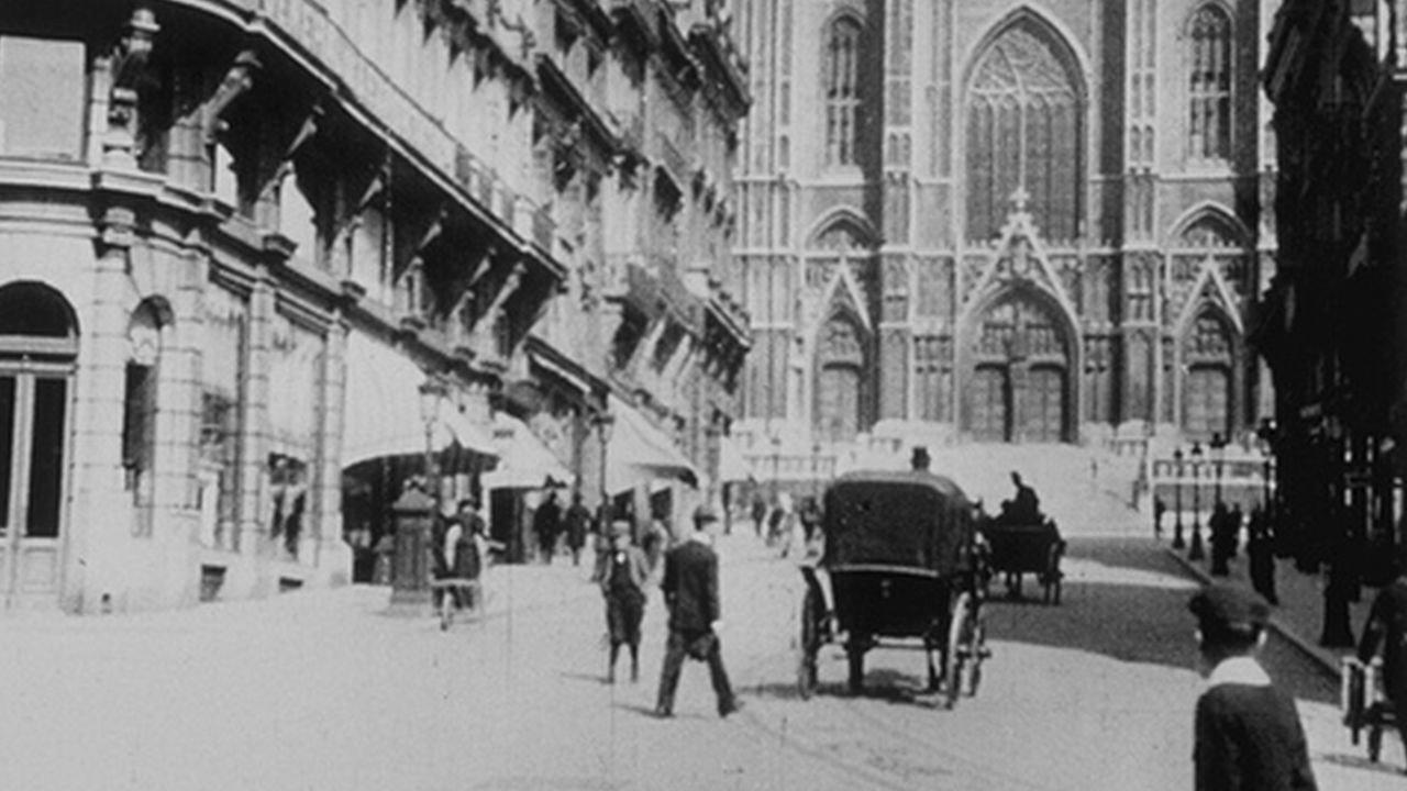 Bruxelles, Sainte-Gudule 1897 movie scene