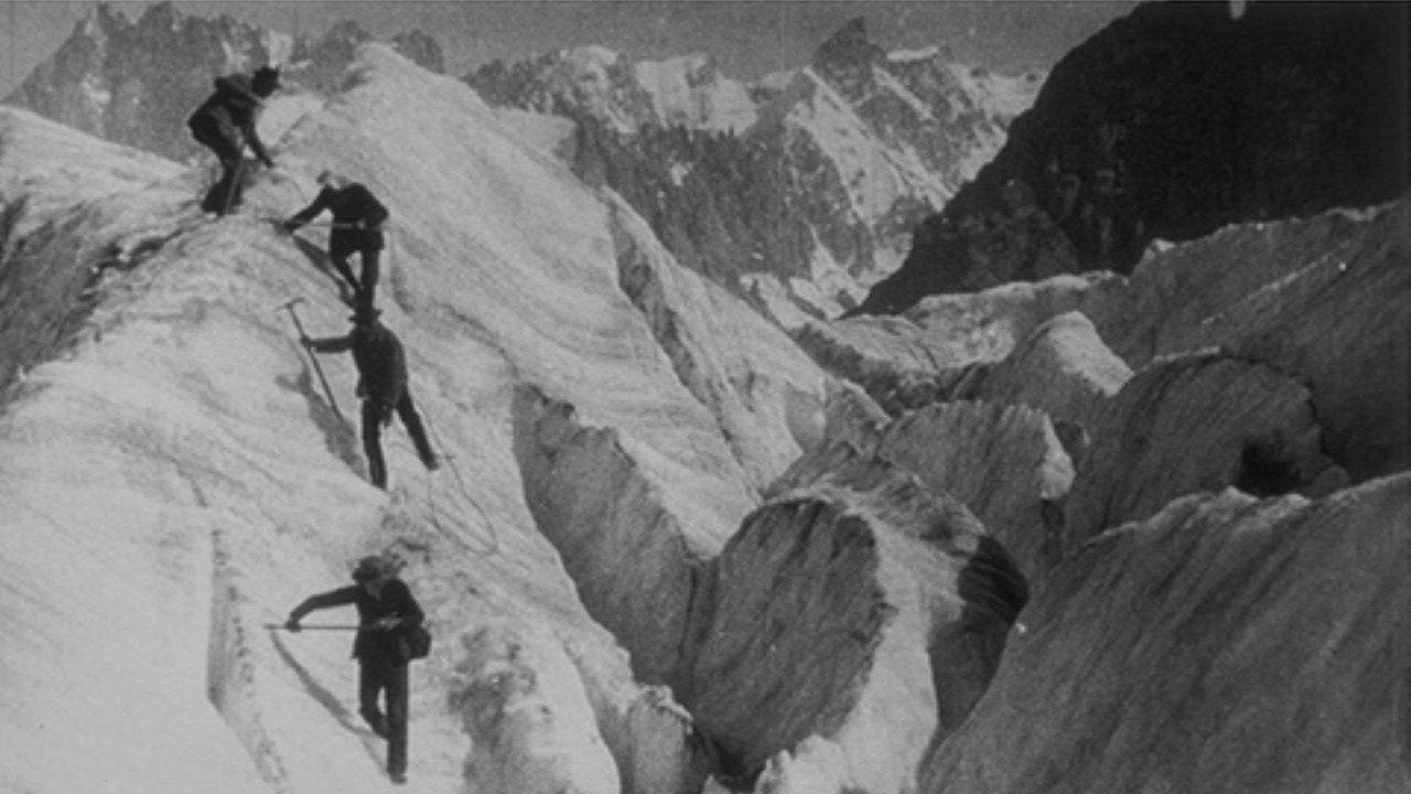 Chamonix: the Mer de Glace. Descent. 1900 movie scene