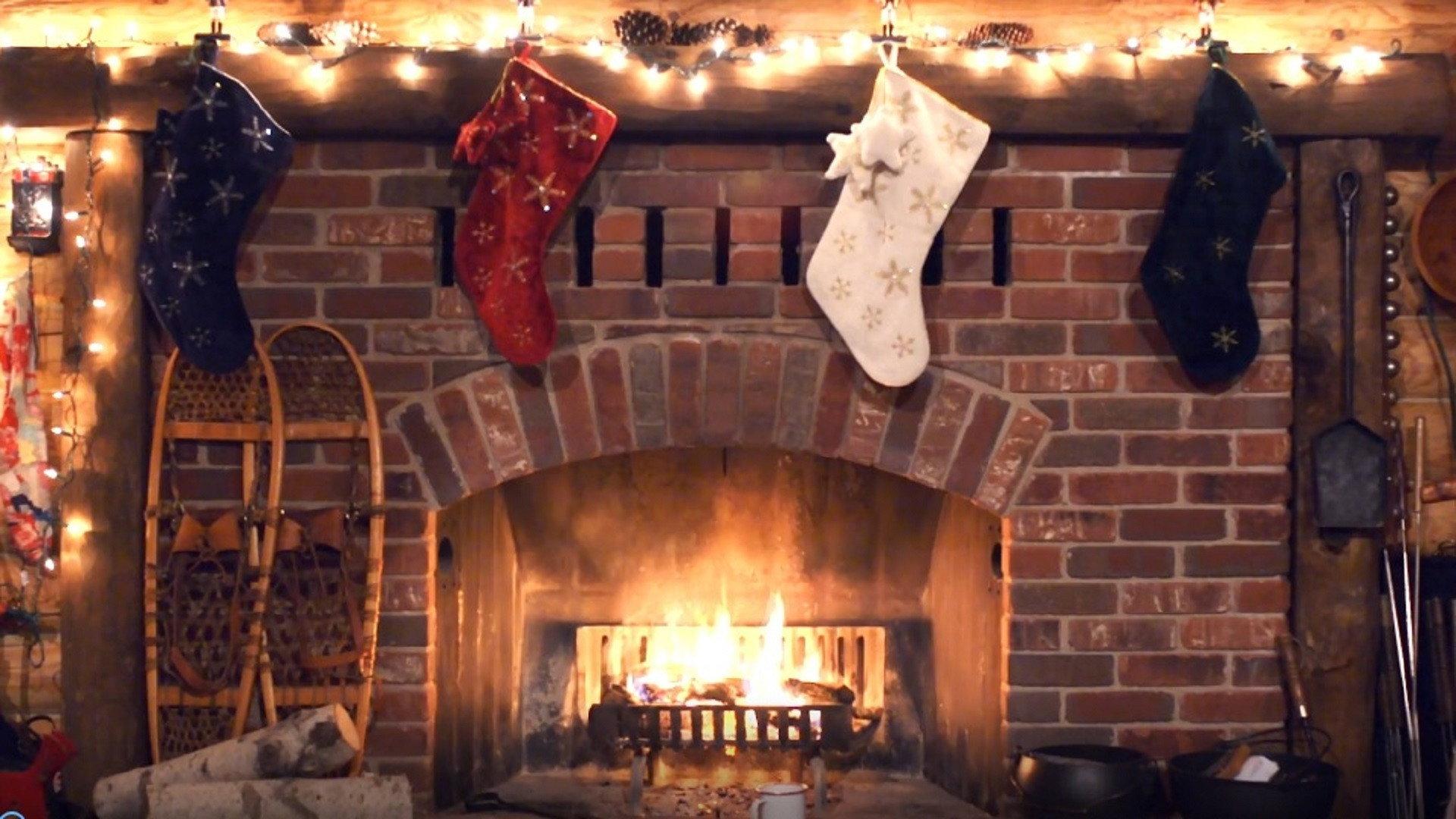 Christmas Yule Log Fireplace 2020 movie scene