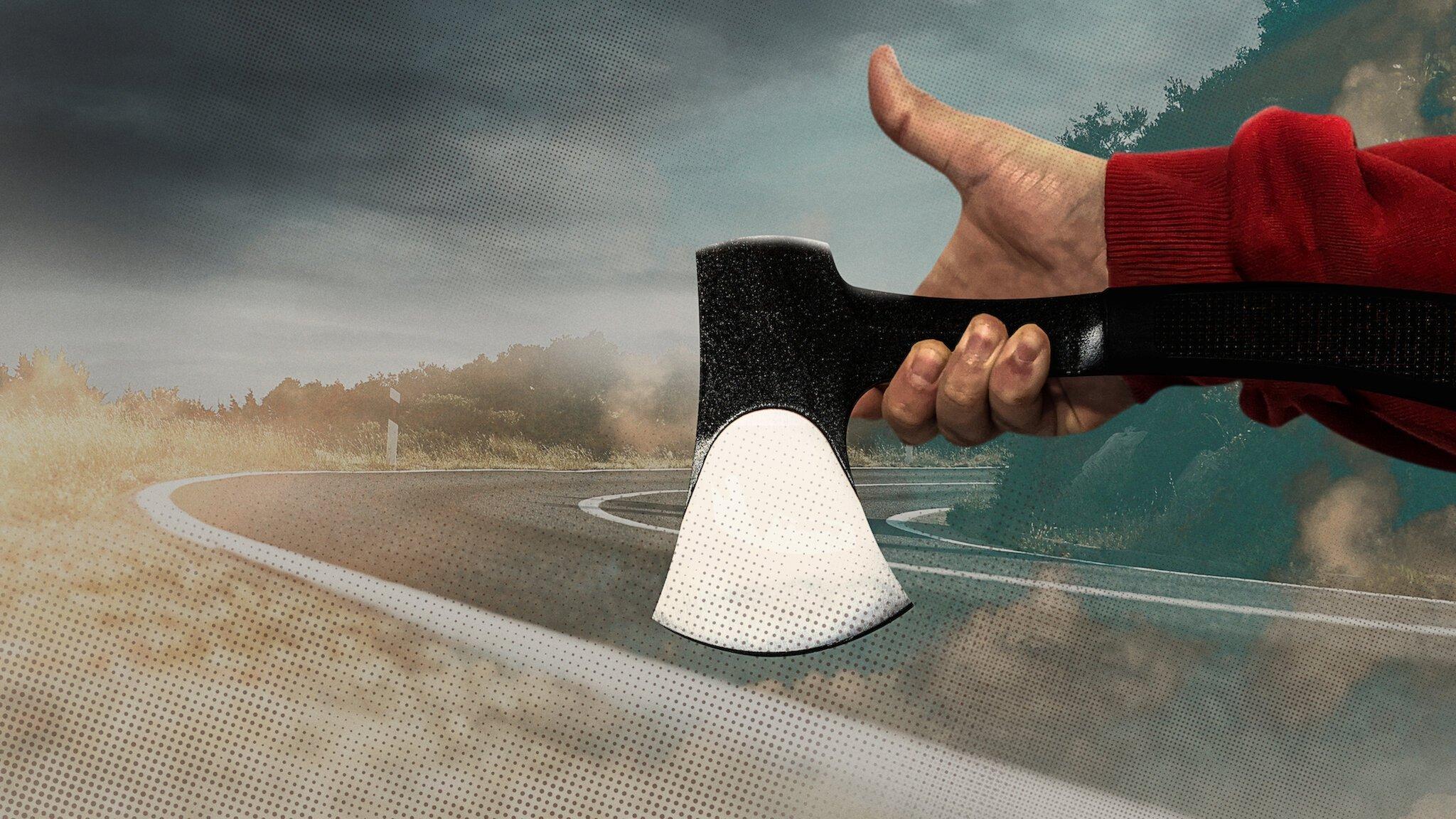 The Hatchet Wielding Hitchhiker 2023 movie scene