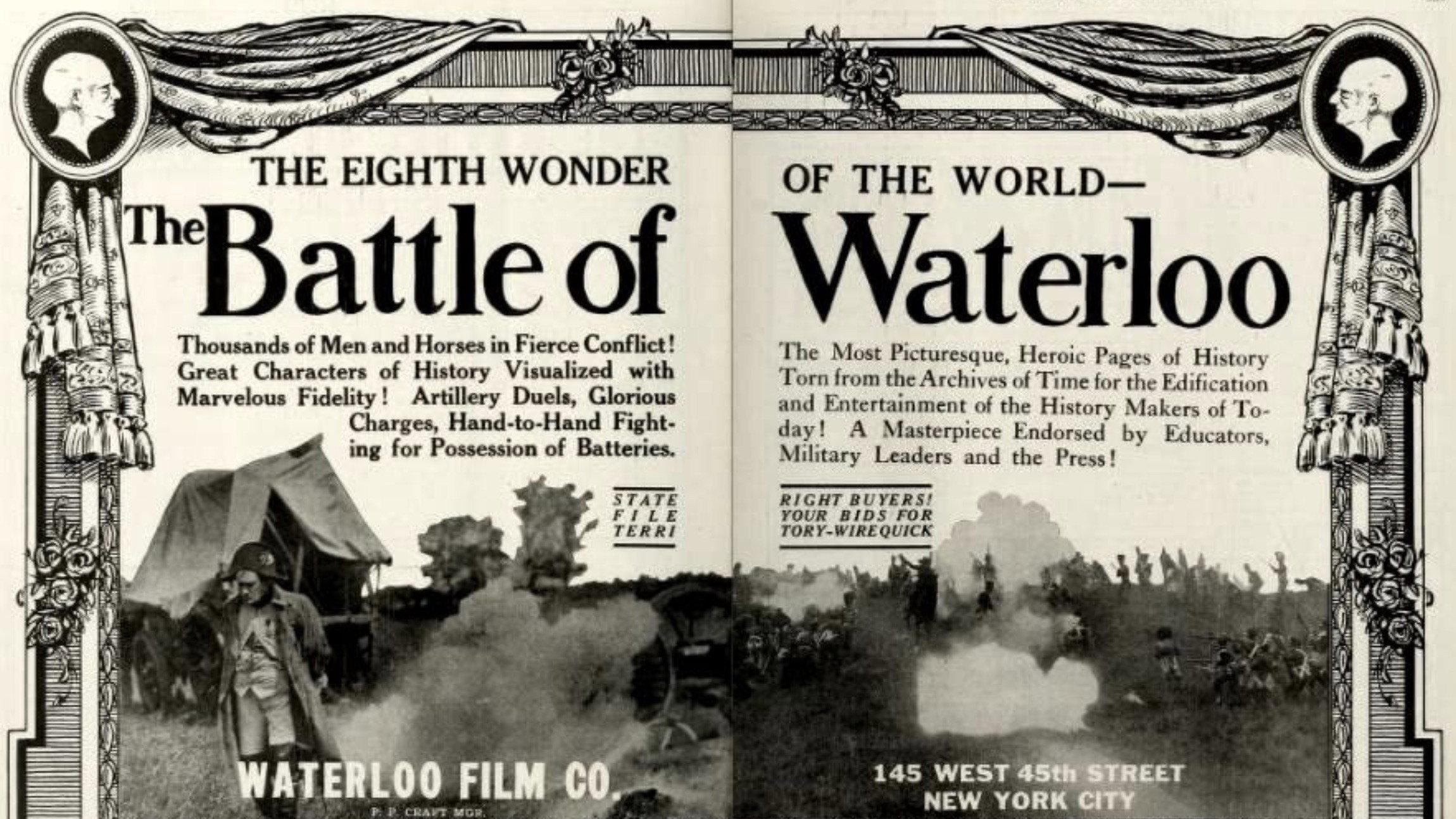The Battle of Waterloo 1913 movie scene