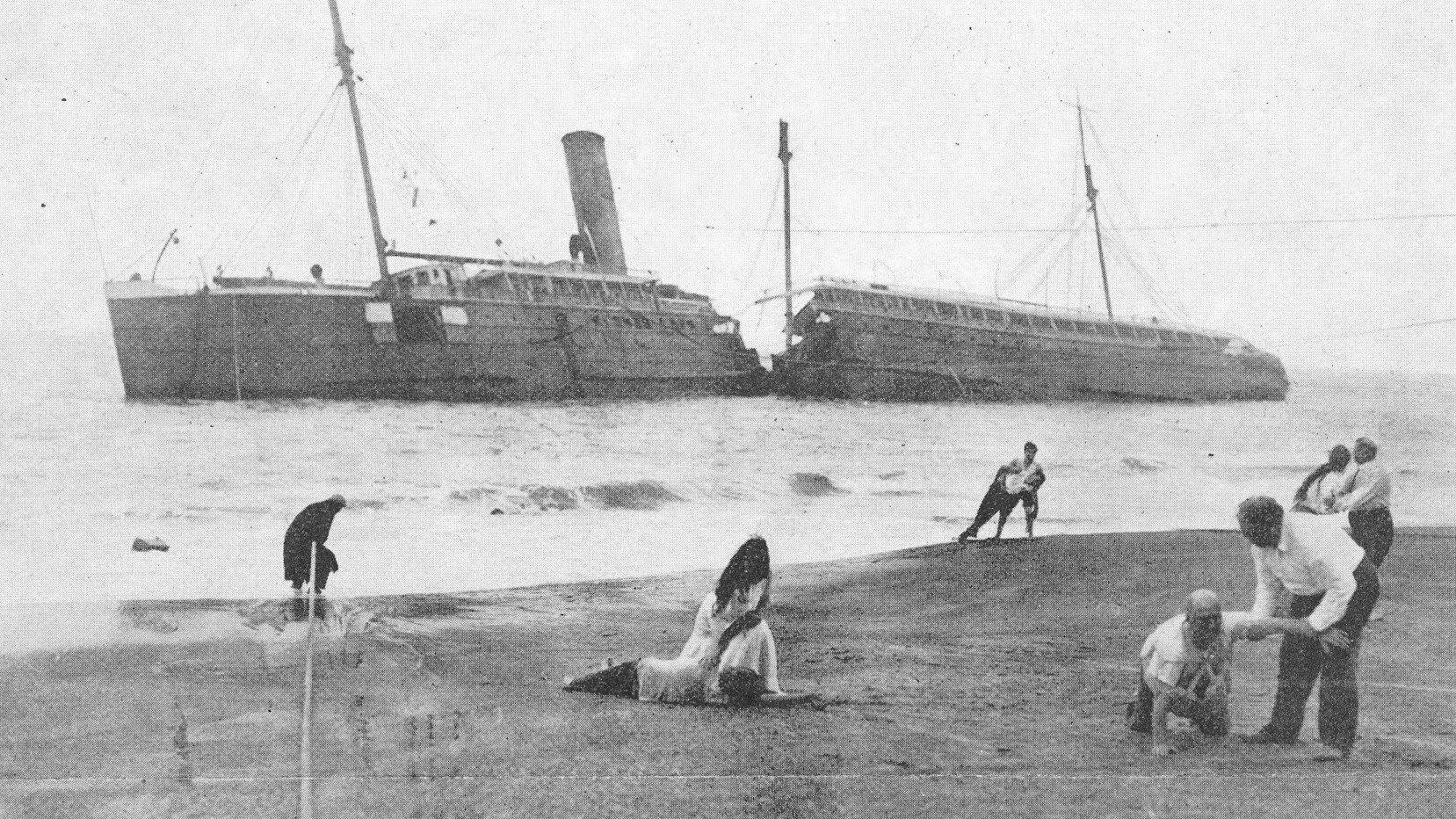 Shipwrecked 1911 movie scene