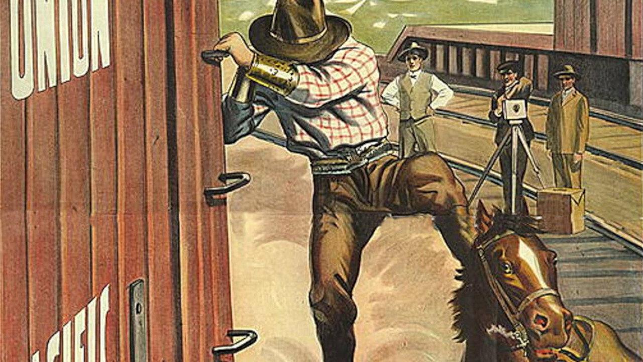 The Moving Picture Cowboy 1914 movie scene