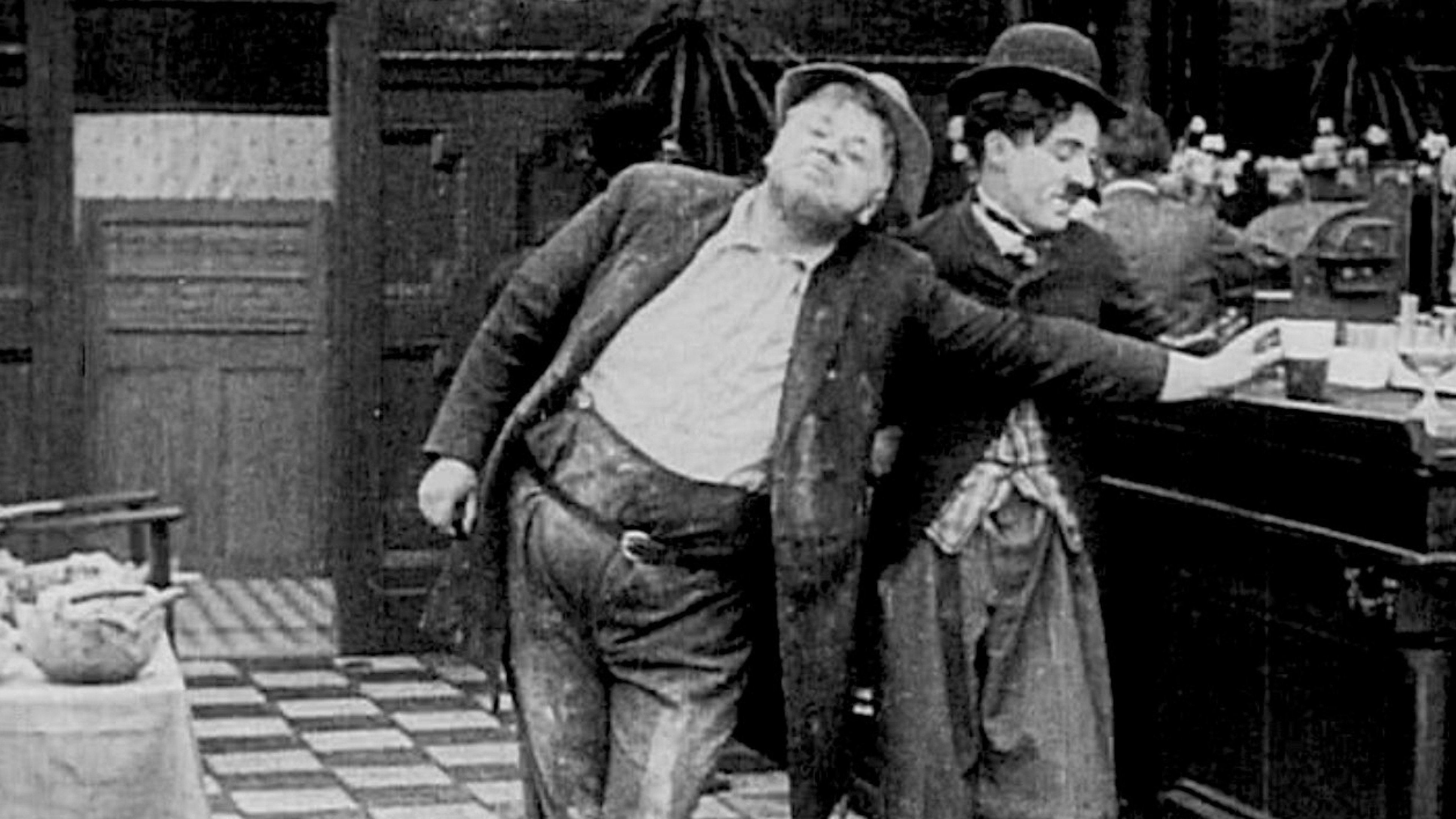 His Favorite Pastime 1914 movie scene