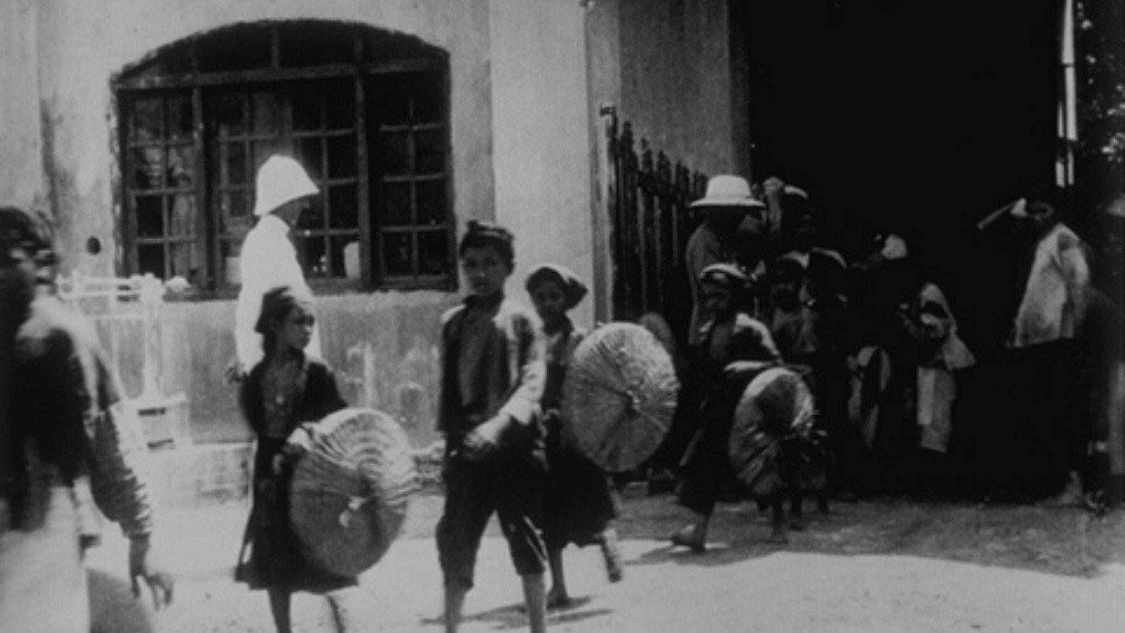 Unloading the Brick Oven 1899 movie scene
