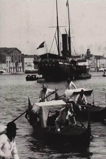 Venice, harbour scene with gondolas (1898) poster