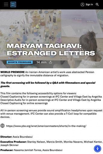 Maryam Taghavi: Estranged Letters (2024) poster