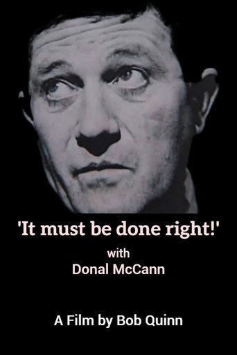 'It must be done right!' with Donal mcCann (1999) poster