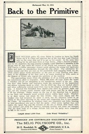 Back to the Primitive (1911) poster