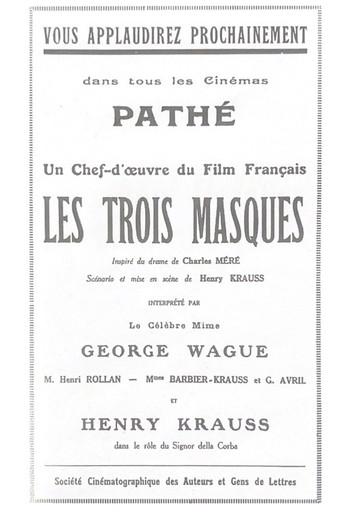 Les Trois masques (1921) poster