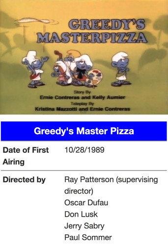 The Smurfs - Greedy's Master Pizza (1989) poster
