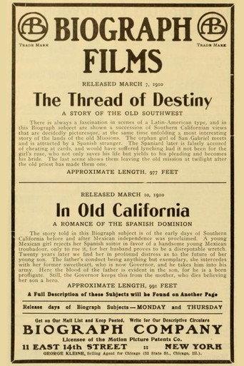 In Old California (1910) poster