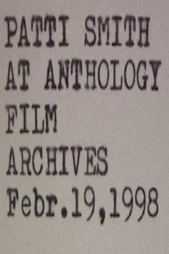 Patti Smith at Anthology Film Archives Febr. 19, 1998 (2006) poster