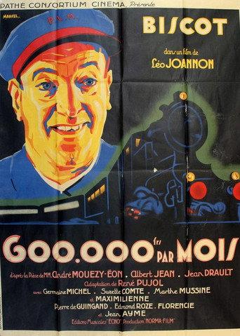 600,000 francs per month (1933) poster