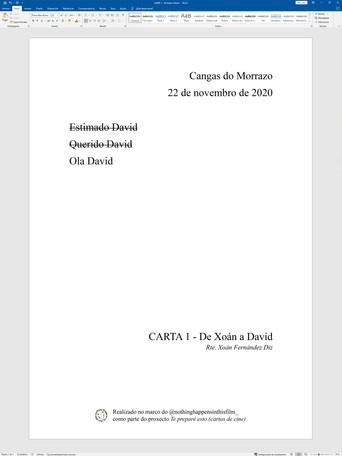 LETTER 1 - From Xoán to David (2020) poster