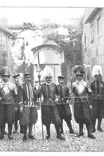 The Vatican Military Guard, Consisting of a Detachment of Noble Guards, Commanded by Count Pecci, Followed by a Palatine Guard of Honour, Swiss Guard, Gendarmes and Fire Brigade (1898) poster