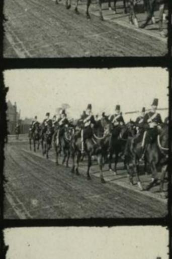 The 13th Hussars on the march through Dublin streets (1897) poster