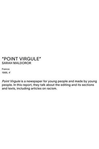 Point Virgule, Youth Journal (1986) poster