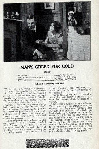 Man's Greed for Gold (1913) poster