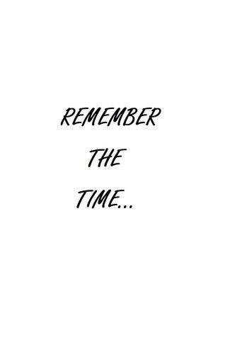 Remember the Time... () poster
