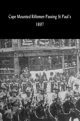 Caped Mounted Riflemen Passing St Paul's (1897) poster