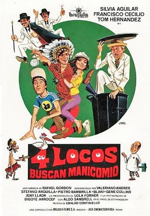 Cuatro locos buscan manicomio 1980 official movie poster