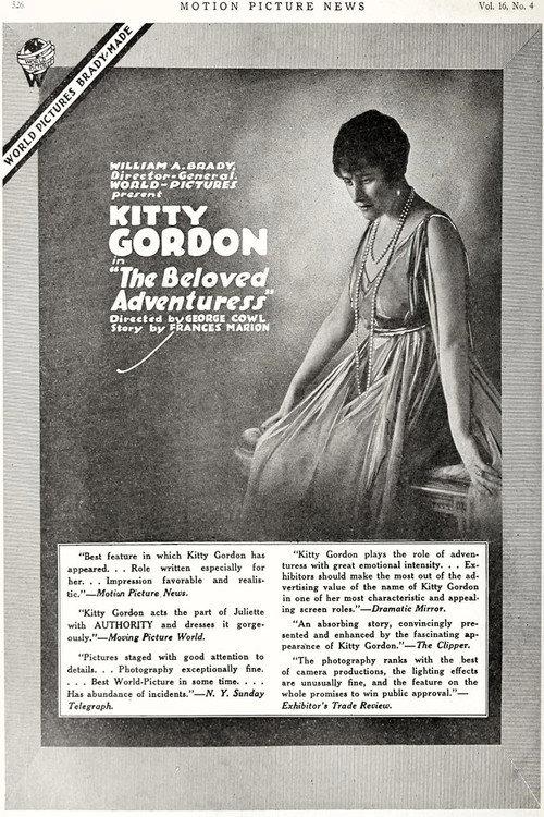 Beloved Adventuress 1917 official movie poster