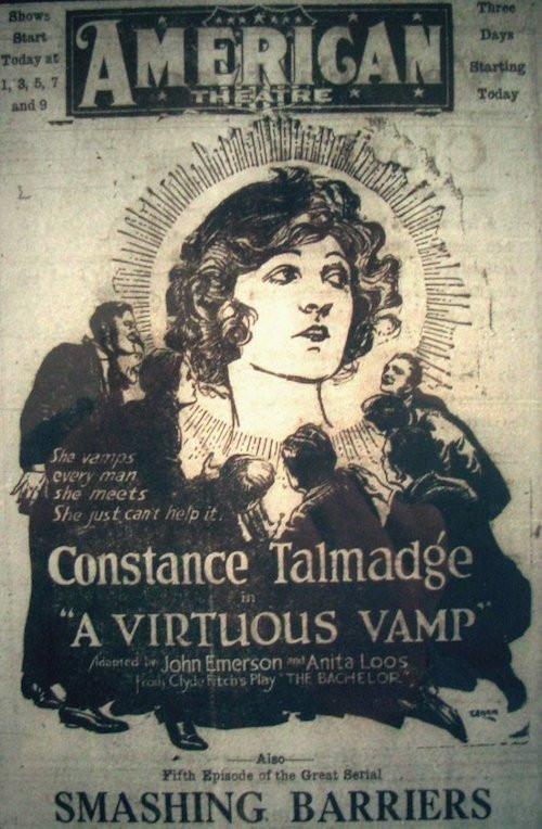 A Virtuous Vamp 1919 official movie poster