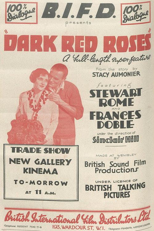 Dark Red Roses 1929 official movie poster