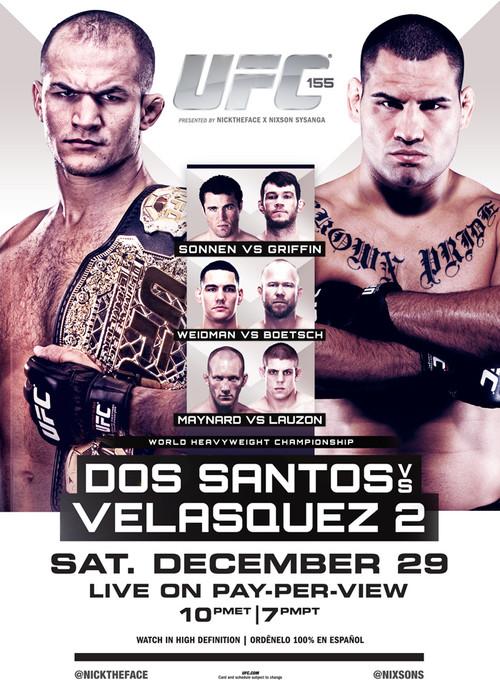 UFC 155: Dos Santos vs. Velasquez 2 2012 official movie poster