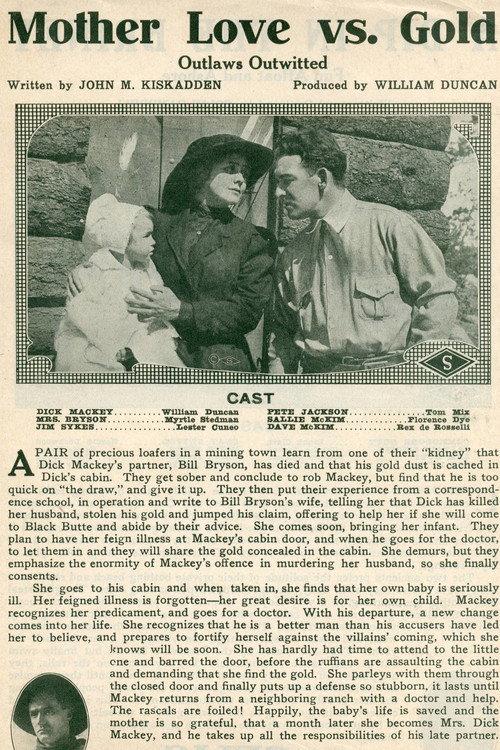 Mother Love vs Gold 1913 official movie poster